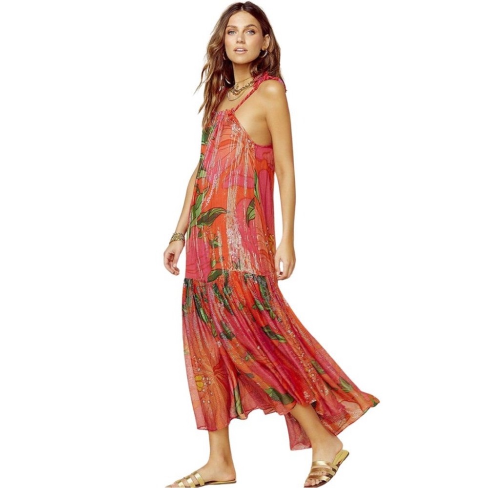 FARM Rio Pietra Halter Neck Maxi Sun Dress